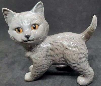#ad Beswick Persian Cat Kitten British Blue Lead Grey #1885 RARE $63.20