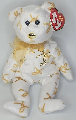 #ad 2004 Ty Beanie Baby quot;2004 Signature Bearquot; Retired White Bear BB23 $9.99