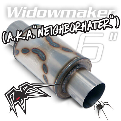 #ad Black Widow Exhaust BW0012 35 Stainless Steel Round Exhaust Muffler $119.00
