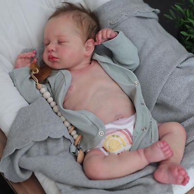#ad Sleeping 20 Inch Lifelike Newborn Reborn Doll Baby Full Silicone Body $74.99