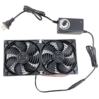 #ad Dual 120mm Fan 3200RPM Speed Control Cooler DC 12V PC Chassis Air Flow Cooling $40.09