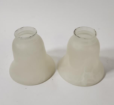 #ad Pair of White Frosted Glass Light Shades 4.75quot; $12.95