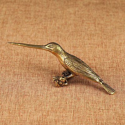 #ad Mini Solid Brass Birds Figurines Antique Statue Hummingbird Tea Knife Home Decor $13.75