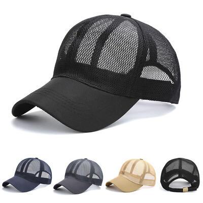 #ad Mens Snapback Quick Dry Mesh Baseball Women Cap Breathable Adjustable Golf Hat $6.64