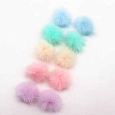 #ad 3cm Fur Pompom Mink Pom Poms Colors Soft mink Pompon Material Earrings Accessori $17.42