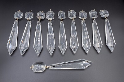 #ad Waterford Crystal Avoca Chandelier Button amp; Prism 5 1 4quot; Lot of 10 AS IS #1 $150.00