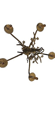 #ad Vintage Metal Chandelier Needs Rewiring Leaf Flower Petal for Parts or Repair $90.00