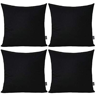 #ad Thmyo 4 Pack 100% Cotton Comfortable Solid Decorative Throw Pillow Case Squar... $17.61
