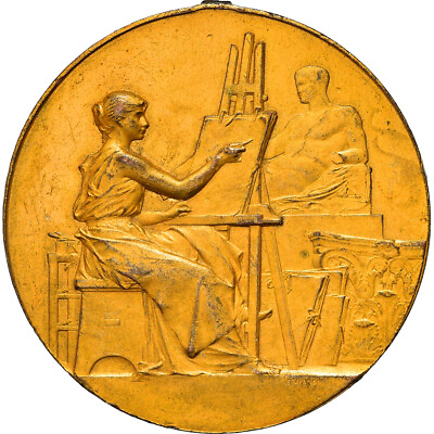 #ad #181337 France Medal Concours de Dessin Arts amp; Culture Vernon VF G ilt $28.54