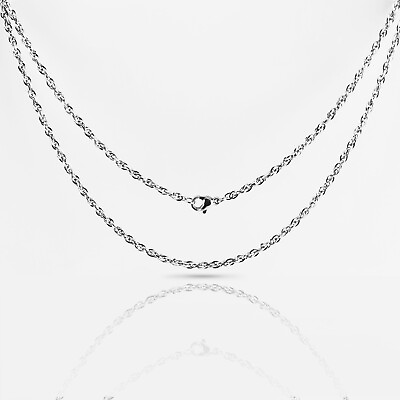#ad Stainless Steel Rope Chain Trendy Durable Premium Quality Men#x27;s Women#x27;s Necklace $8.98