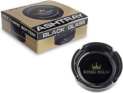 #ad King Palm Round Glass Ashtray Home Decor Cigarette Ashtray Smoking Accessories $9.99