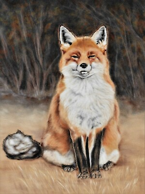 #ad Large Fox Print Original Art Wildlife Picture Wall art A3 297x420 mm UNFRAMED GBP 14.00