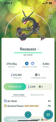 #ad Pokémon Shiny Rayquaza 80kStardust MlNl P T C Go Read Description $8.50
