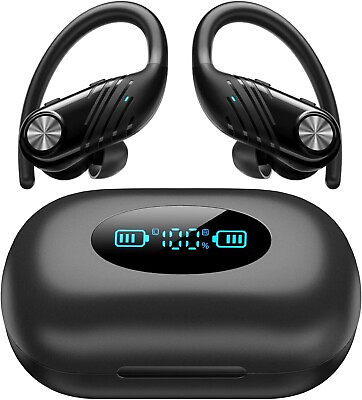 #ad 2024 Bluetooth Ear hook Wireless Headset Headphones for iPhone Samsung Android $15.99