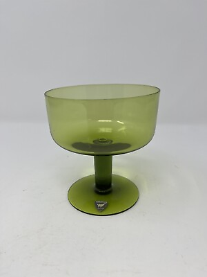 #ad Orrefors Vintage Green Glass Champagne Glasses. Vintage New With Labels On 4 $180.00