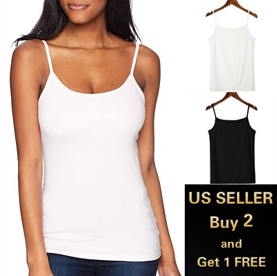 #ad Women#x27;s Camisole Tank Tops Top Layering Casual Basic Cami Plain Fits S L $6.99