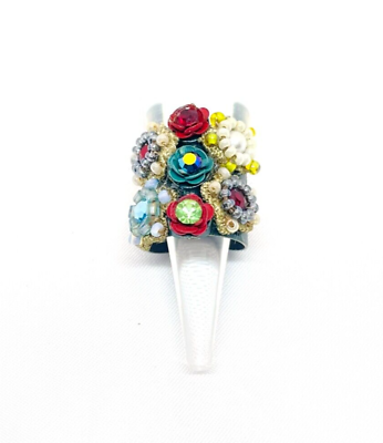 #ad Michal Negrin Big Ring Coloring Crystal Size US 7 . 5 Women#x27;s. $86.13
