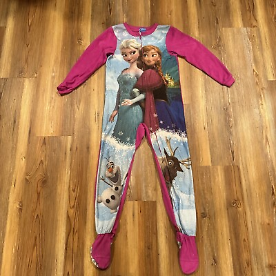 #ad Disney Frozen Girls Purple Pajamas Fleece Flame Resistant Elsa Anna Size Kids S $25.00
