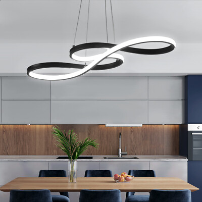 Modern LED Chandelier Acrylic Pendant Lamp Ceiling Light Height Adjustable 50W $65.99