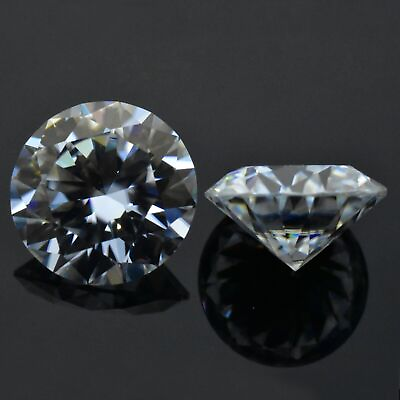 #ad 5 MM Moissanite Synthetic VVS1 CERTIFIED Wounderfull D White Round Cut Pair $27.87