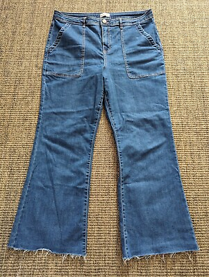 #ad Knox Rose Women#x27;s Flare Anywhere High Rise Jeans Size 16 Wide Leg Stretch Blue $19.99