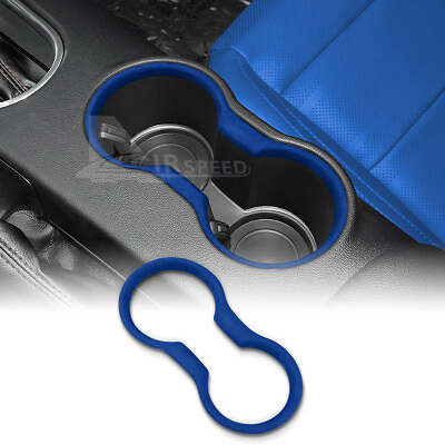 #ad Car Water Cup Holder Cover Trim Blue Alcantara Suede For Ford Mustang 2015 2022 $37.99
