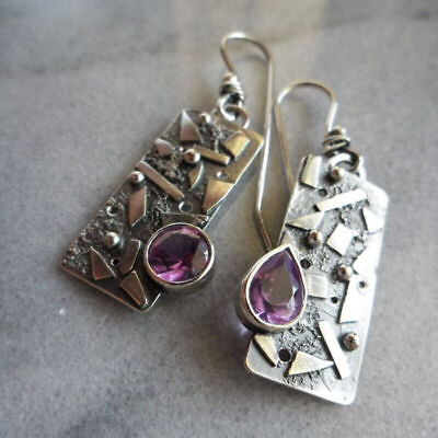 #ad Boho Drop Dangle Earring 925 Silver Plated Ear Hook Women Gift Jewelry Simulated $3.85
