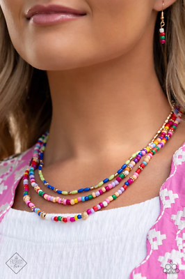#ad Paparazzi: Multicolored Mashup Gold Necklace $5.99