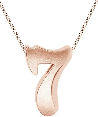 #ad Numeric Style Number quot;7quot; Solitaire Pendant Necklace in 14K Gold Plated Silver $49.67