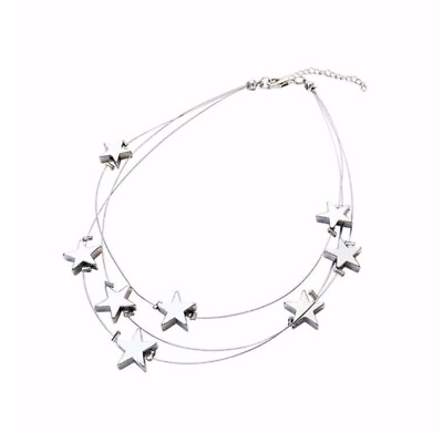 #ad Simple Star Charm Choker Multilayer Collar Necklace Jewelry Clavicle Chain $4.44