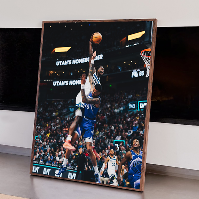 #ad Anthony Edwards Crazy Dunk of the year vs Utah Jazz Home Decor Poster $13.99