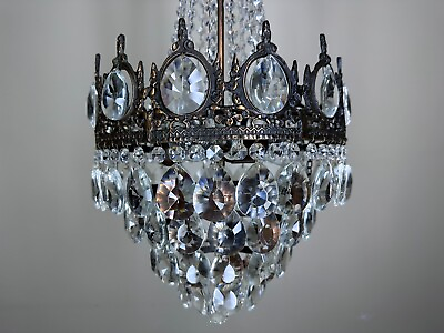 #ad #ad Antique French Empire Crystal Chandelier Lighting Vintage Ceiling Lamp Lighting $425.00