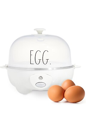 #ad Rae Dunn 7 Egg Auto Shut Off Egg Cooker with Measuring Cup Boiling Tray Etc $37.88