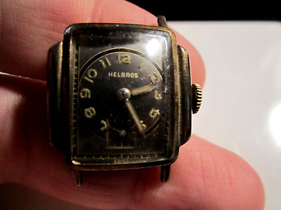 #ad 1930#x27;S HELBROS TANK WATCH ART DECO WIND UP HEAVY CASE WIND UP NO BAND BBA 21 $65.00