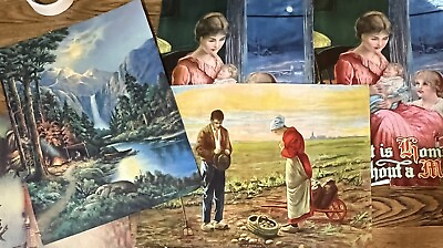 #ad 5 Assorted Vintage Lithographs 2 Of The Mother And Child 12x16” $24.95