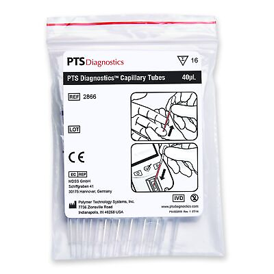 #ad PTS Diagnostics Capillary Blood Collection Tube Micro hematocrit 2866 16 Count $14.97