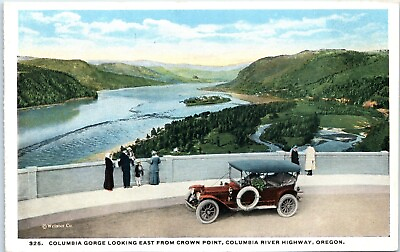 #ad Columbia Gorge Looking East from Crown Point Not Posted But Writing On Back $3.99