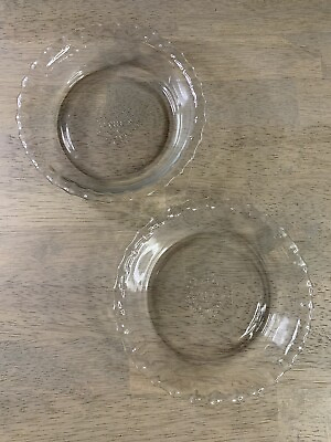 #ad Set Of 2 VTG PYREX Fluted Glass Pie Tart Plate Marked 6 inch Ovenware 206 A 14 $26.00