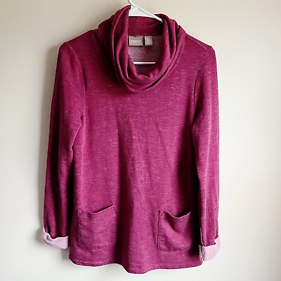 #ad Chicos Pink Fuschia Cozisoft Cowlneck Pullover Sweater Size Small 0 $17.99