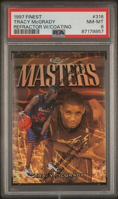 #ad Tracy Mcgrady 1997 98 Topps Finest RC W C Refractor 289 #316 PSA 8 Masters $700.00