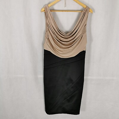 #ad Ladies Dress Size 10 12 JS BOUTIQUE Black Gold Party Evening Shift Wedding GBP 22.99
