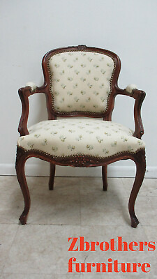 #ad Antique Quality French Country Carved Living Room Arm Lounge Chairs Italian B $629.10