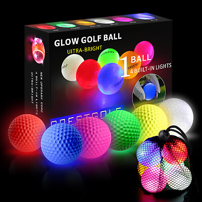 #ad Crestgolf Flashing Glowing Golf BallNight Glow Luminous Light up LED Golf Ball $24.99
