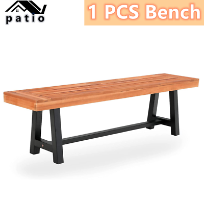 #ad Park Bench Garden Patio Furniture Yard Deck Wood Seat Wooden Home Outdoor Chair $115.99