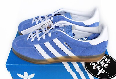 #ad Adidas Originals Gazelle Indoor W Blue Fusion White Gum UK 3 4 5 6 7 8 9 US New GBP 139.95