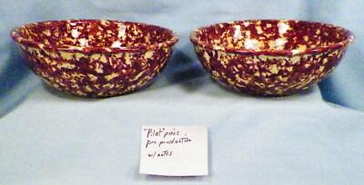 #ad 2 Stangl Town amp; Country Cereal Bowls Prototypes Brown Sponge Vintage Rare $67.99