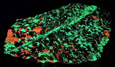 #ad Sweet SW LW UV Fluorescent Willemite Vein in Calcite Sterling Hill by Franklin $59.99