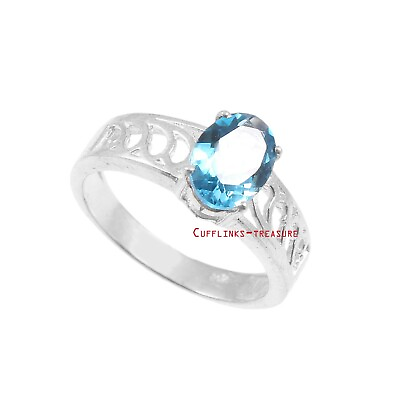 #ad Natural Blue Gemstone with 925 Sterling Silver Ring For Women#x27;s #555 $49.00