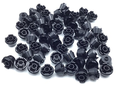 #ad LEGO LOT OF 60 BLACK 2 X 2 CIRCULAR ROUND TOP PARTS BUILDING PIECES $7.95