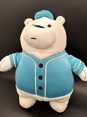 #ad Ice We Bare Bear White Polar Plush Miniso Baseball Jersey Cartoon Network 9quot; $16.50